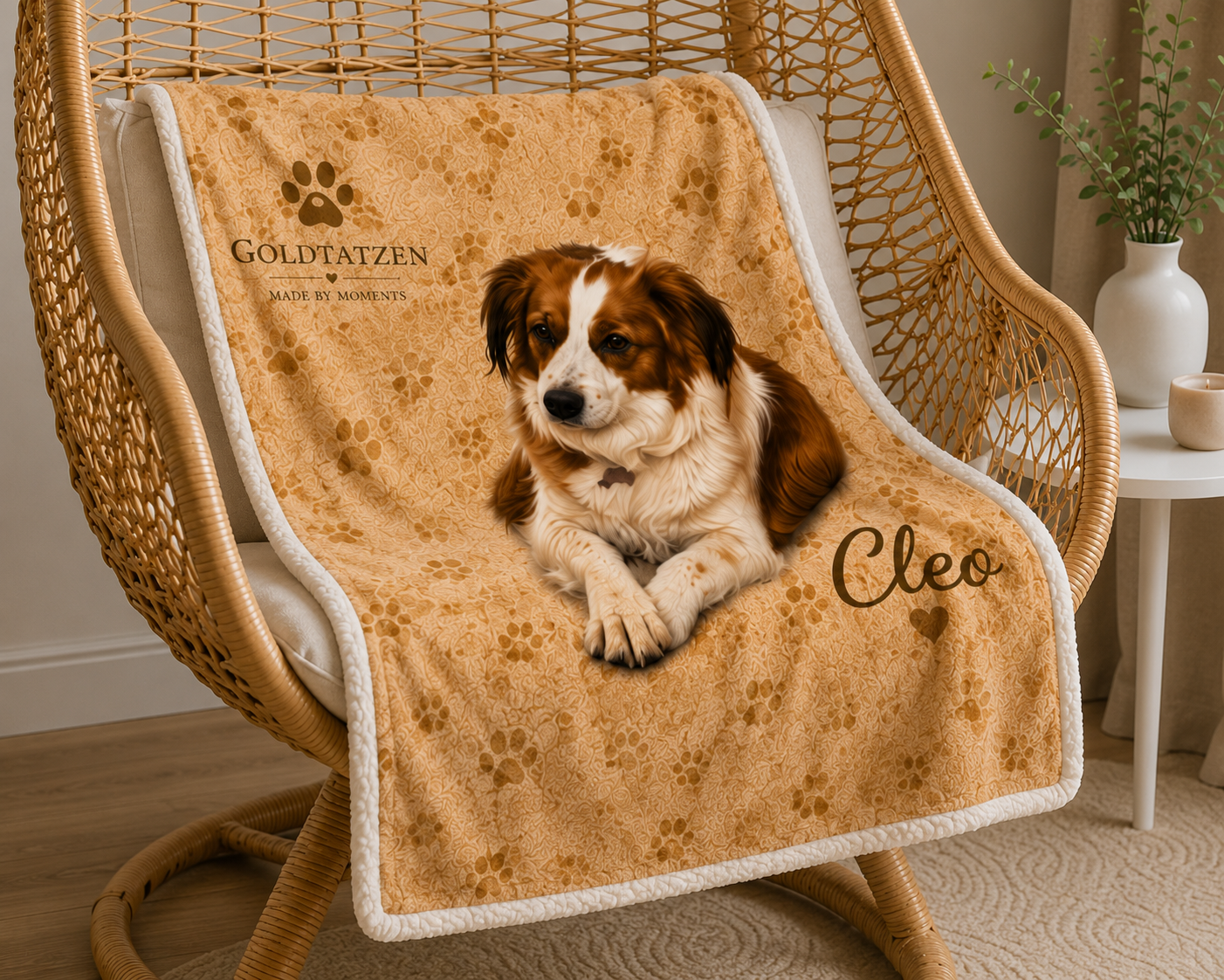 Personalisierte Hunde-Kuscheldecke mit Foto & Namen