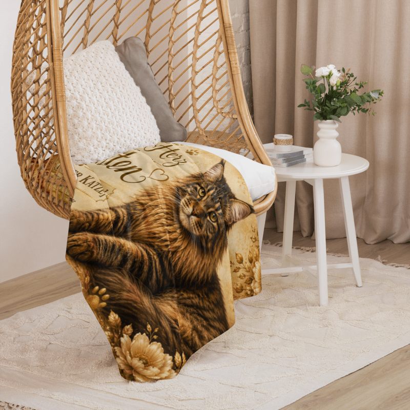 Personalisierte Katzen-Kuscheldecke mit Foto & Namen