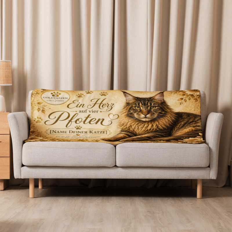 Personalisierte Katzen-Kuscheldecke mit Foto & Namen